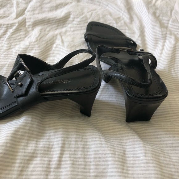 Nine West squared toe chunky sandals - Picture 2 of 3